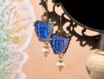 TAGLIAMONTE Designs (1635) 925SS/YGP Venetian Cameo Earrings *Medusa*Reg.$280