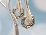 OTC International (TAG-LD4010E) 14K Pavé Diamond Reversible Hoop Earrings*Reg.$2200