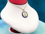 TAGLIAMONTE Designs (2166P) 925SS/YGP Cameo Pendant*Lapis*Pandora*Reg.$180