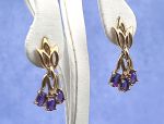 TAGLIAMONTE Designs (LD4003E) 14K Gold Earrings w/ Amethysts*Reg.$550