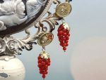 TAGLIAMONTE Designs (PN2718E) 925SS/YGP Coral Earrings*Reg.$190