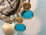 TAGLIAMONTE Designs (PN2683) 925SS/YGP Venetian Cameo Earrings *Androcles,Lion*Reg.$300