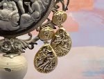 TAGLIAMONTE Designs (RS0290) 925SS/YGP Cameo Earrings *Medusa, Terpsichore*Reg.$250