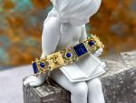 TAGLIAMONTE Designs (2356B) 925/YGP Lapis Lazuli Cameo Bracelet*Psyche, Amore*Reg.$400