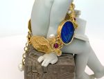 TAGLIAMONTE Designs (ORO-120) 18K Venetian Cameo Bracelet with *Rubies + Pearls* Reg.$4500