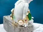 TAGLIAMONTE Design(PN2724B) 925SS/YGP Venetian Cameo Bracelet *Lemon Qtz*Reg.$500