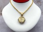 (LD4003N,LD4004P) 14K Reversible Pendant & Square Byzantine Necklace*42Gms*Reg.$5000