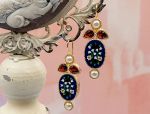 TAGLIAMONTE (2089E-Garnet) 925SS/YGP Venetian Micro Mosaic Earrings *Garnet,Pearl*Miosotis*Reg.$280