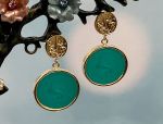 TAGLIAMONTE Designs (2079E) 925SS/YGP Venetian Cameo Earrings *Medusa, Pegasus*Reg.$280