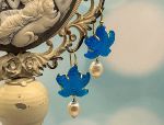 TAGLIAMONTE Designs (2076E) 925SS/YGP Venetian Cameo Earrings*Sea Life*Reg.$185