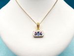 TAGLIAMONTE Designs (2159P) 925SS/YGP Micromosaic Pendant*Miosotis*Reg.$250