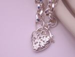 925 Sterling Silver "Heart" Charm Bracelet (932A)