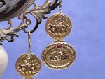 TAGLIAMONTE Designs (1894) 925/YGP Cameo Earrings w/ Rubies *Apollo, Poseidon* Reg.$250