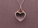 Lagos (947) 925 SS + 18K Heart "Caviar" Fluted Pendant with Chain