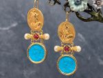 TAGLIAMONTE Designs (1466P-Magn) 925SS/YGP magnesite Cameo Pendant *Roman Coin, Mercury*Reg.$180