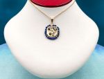 TAGLIAMONTE Designs (2166P) 925SS/YGP Cameo Pendant*Lapis*Pandora*Reg.$180