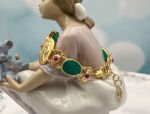 TAGLIAMONTE Design(2123B) 925 SS/YGP Venetian Cameo Bracelet *Rubies*Cupid,Medusa*Reg.$500