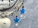 TAGLIAMONTE Designs (SH563-Blue) 925SS/YGP Venetian Cameo Earrings *Sea Life Collection*Reg.$225