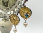 TAGLIAMONTE Designs (HQCR003) 925SS/Rhod. Plate Cameo Earrings *Sunflower and Bee*Reg.$190