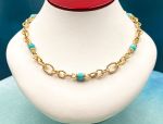 TAGLIAMONTE (2133N) 925SS/YGP Oval Link Necklace*Magnesite*Reg.$600