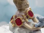 TAGLIAMONTE Design(2121B) 925 SS/YGP Venetian Cameo Bracelet *Pearls, Rubies*Reg.$475