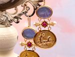 TAGLIAMONTE Designs (SH331-Blue) 18K Venetian Cameo Earrings w/ Pearls *Reg.$2500