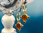 TAGLIAMONTE Designs (2052E) 925SS/YGP Venetian Cameo Charm Earrings*Reg.$180