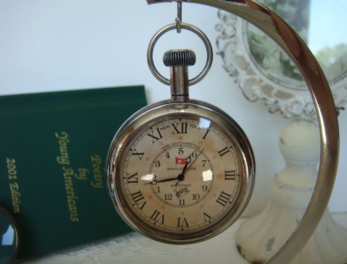 Authentic Models ~ SC057 ~ Savoy "Pocket" Watch *Nickel* 2" x 3" x .5"