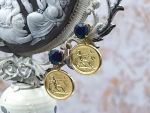 TAGLIAMONTE Designs (SH887E-Sap) 14K Cameo Earrings w/ Sapphires*Hercules*Reg.$650