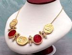 TAGLIAMONTE Designs (SH504N-Red) 18K Venetian Cameo Necklace w/ *Rubies, Pearls*Aphrodite, Cupid, Pan*Reg.$5600
