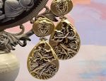 TAGLIAMONTE Designs (RS0290) 925SS/YGP Cameo Earrings *Medusa, Terpsichore*Reg.$250