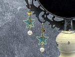 TAGLIAMONTE Designs (SH563-Aqua) 925SS/YGP Venetian Cameo Earrings *Sea Life Collection*Reg.$225