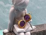 TAGLIAMONTE Designs (2119E) 925SS/YGP Venetian Cameo Earrings *Medusa*Reg.$250