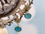 TAGLIAMONTE Designs (2206E) 925SS/YGP Magnesite Cameo Earrings*Reg.$120