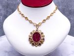 TAGLIAMONTE Designs (LDM7502) 14K Venetian Cameo Necklace*Garnets, Citrines*Cupid*Choice of Gem Chain*Reg.$3500