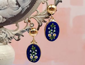 TAGLIAMONTE (2091E) 925SS/YGP Venetian Mosaic Earrings*Reg.$240