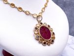 TAGLIAMONTE Designs (LDM7502) 14K Venetian Cameo Necklace*Garnets, Citrines*Cupid*Choice of Gem Chain*Reg.$3500