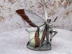 Stained Glass Votive Candle Holder "Madame Butterfly"