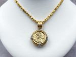 (LD4003N,LD4004P) 14K Reversible Pendant & Square Byzantine Necklace*42Gms*Reg.$5000