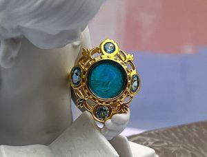 TAGLIAMONTE Designs (2150R) 925SS/YGP Venetian Cameo Ring*Size 7*Reg.$220