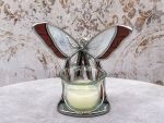 Stained Glass Votive Candle Holder "Madame Butterfly"