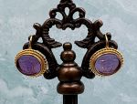 TAGLIAMONTE Designs (2119E) 925SS/YGP Venetian Cameo Earrings *Medusa*Reg.$250