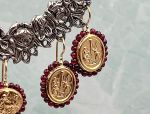 TAGLIAMONTE Designs (2061E,2062E) 925SS/YGP Cameo Earrings*Garnet*Choice*Reg.$230