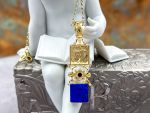 TAGLIAMONTE Designs (2339P) 925/YGP Lapis Lazuli Cameo Pendant*Psyche, Amore*Reg.$180