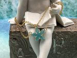 TAGLIAMONTE Designs (2056B) 925SS/YGP Venetian Cameo Anklet *Sea Life Collection*Reg.$175