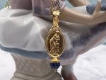 TAGLIAMONTE Designs (2334P) 925/YGP Cameo Pendant*Sapphire*Reg.$150