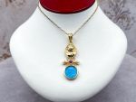 TAGLIAMONTE Designs (1466P-Magn) 925SS/YGP magnesite Cameo Pendant *Roman Coin, Mercury*Reg.$180