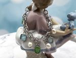 TAGLIAMONTE Designs (2139B) 925SS/Rhod Venetian Intaglio Charm Bracelet*Reg.$300