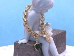 TAGLIAMONTE Designs (SH447B) 925SS/YGP Double Cameo Charm Bracelet *Hearts* Reg.$475