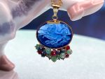 TAGLIAMONTE's Deals & Steals (SH387P-Blue)18K Venetian Cameo Pendant*Emeralds, Rubies, Sapphires*Reg.$1100